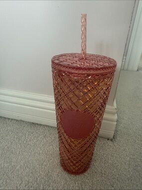 Starbucks Rose-Pink Textured Reusable Tumbler with Straw